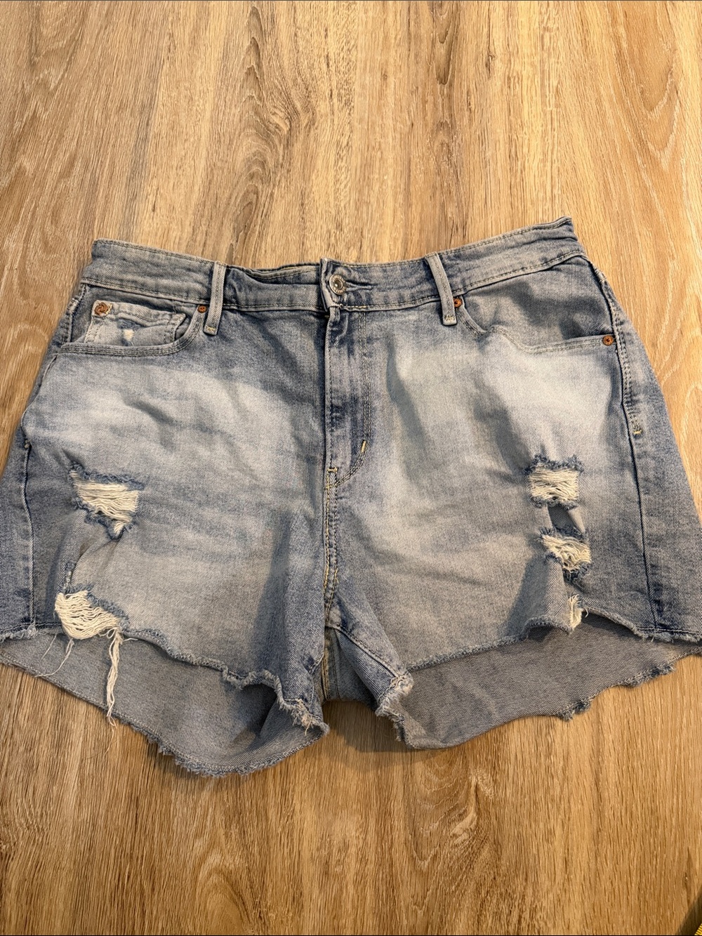 Denizen from Levi's Light Blue Distressed Denim Shorts